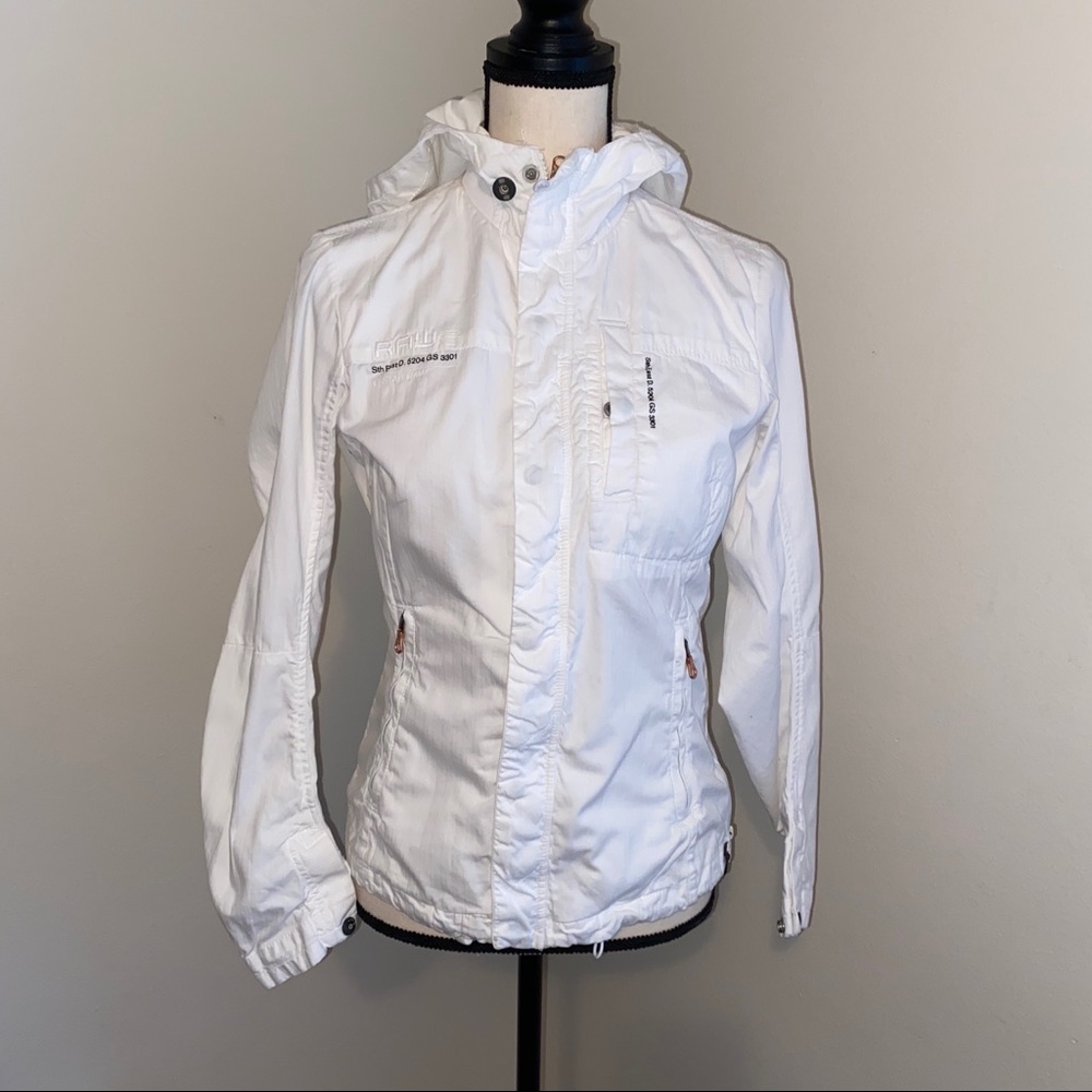 G Star white zip up jacket